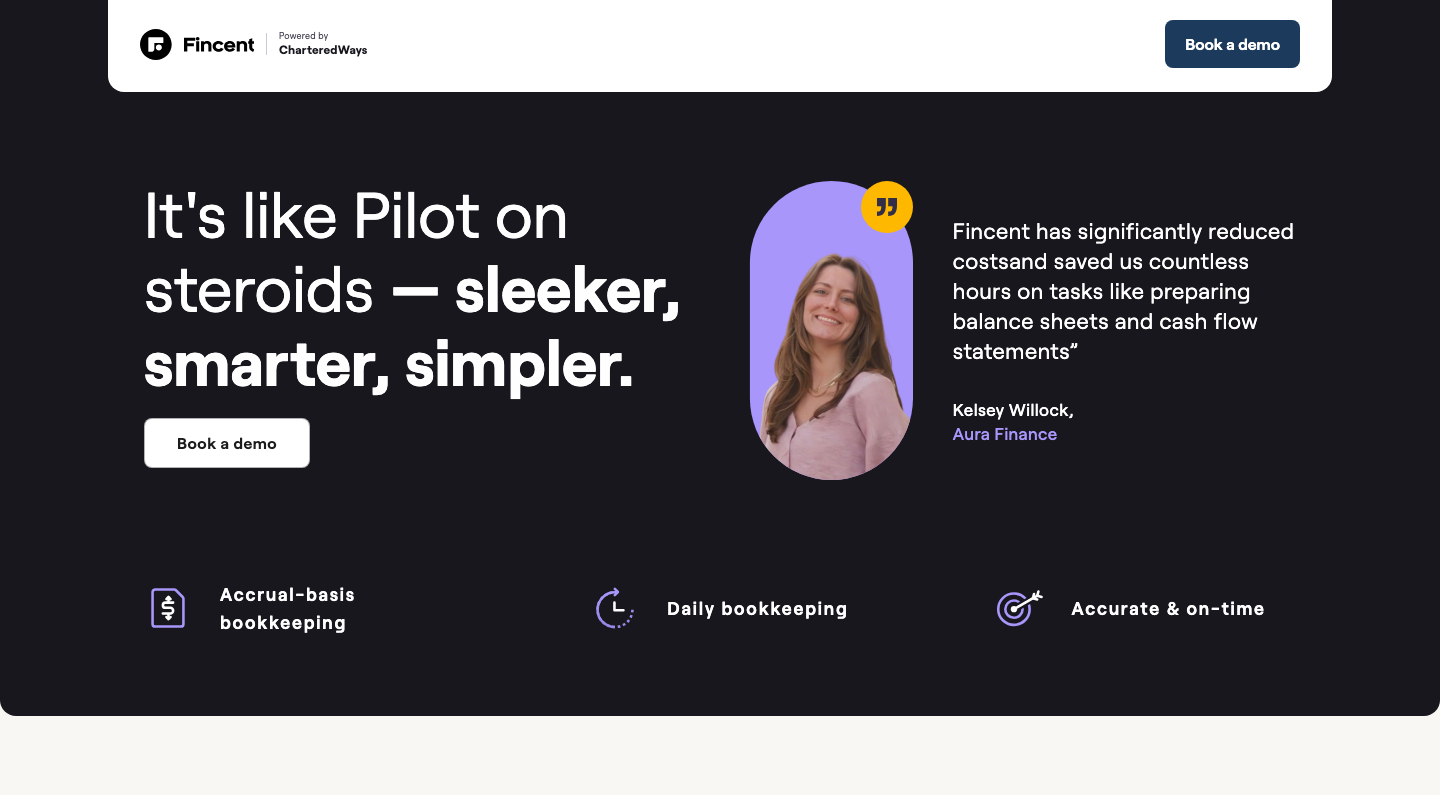 Fincent Pilot alternative competitor page